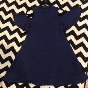 Fun swing, cold shoulder dress